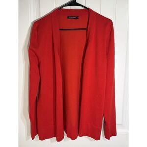 Urban CoCo Women's Long Sleeve Open Front Knit Cardigan, Red Size Medium